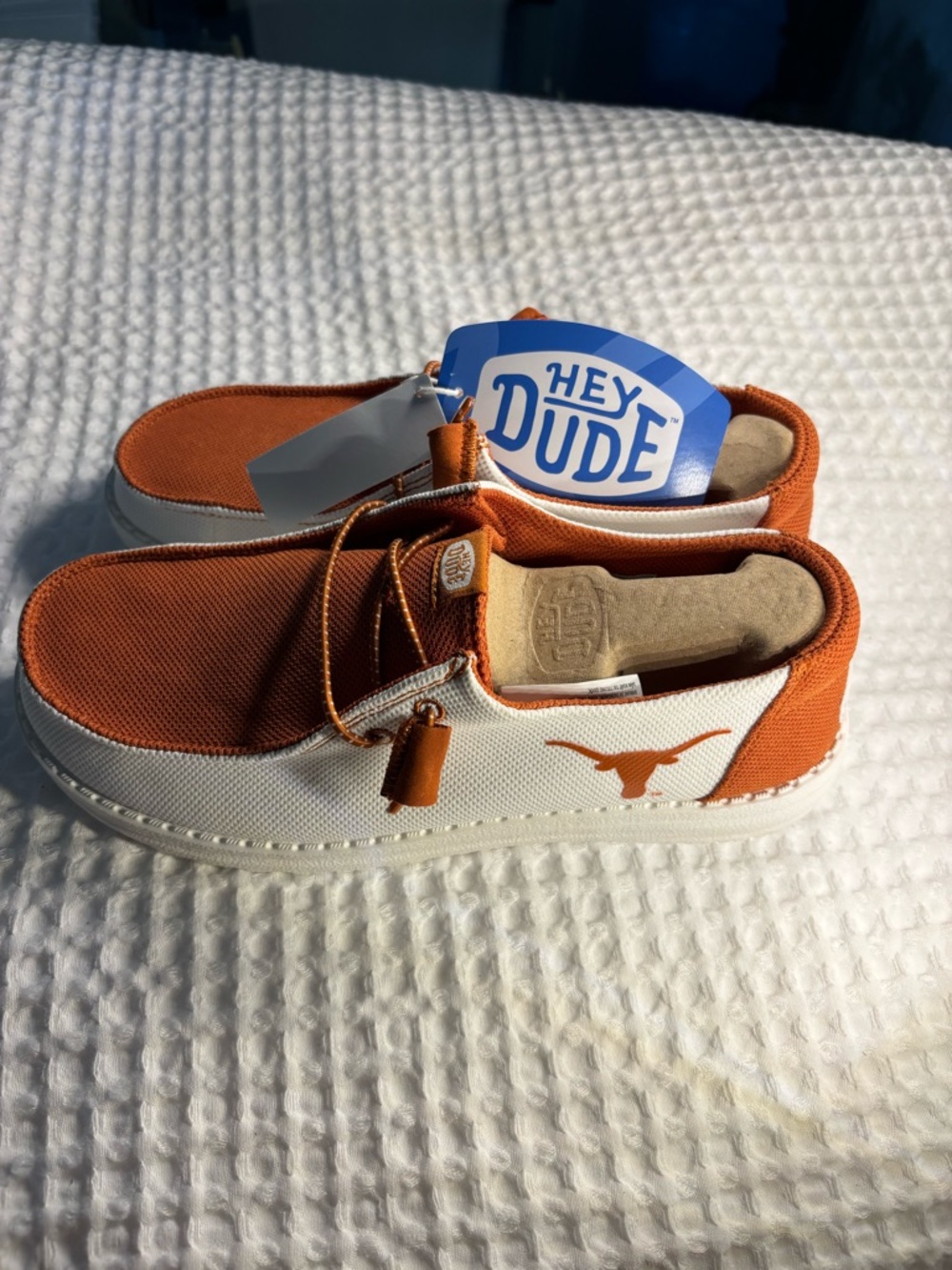 Hey Dude Women's Orange and White Sneakers
